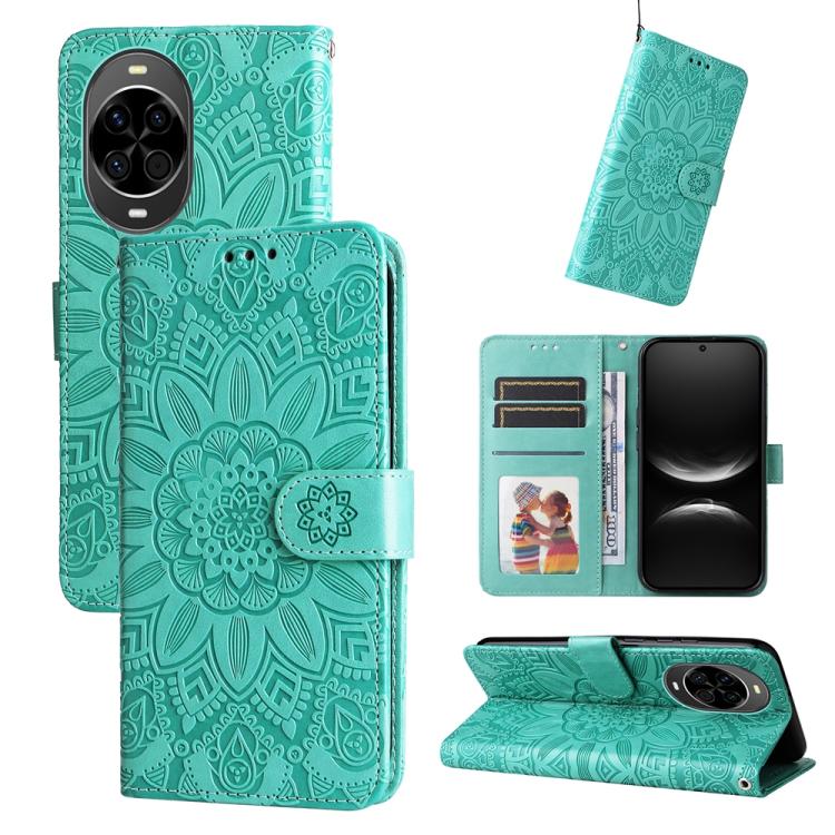 Embossed Sunflower Leather Phone Case, For Huawei Enjoy 90 Pro Max 5G, For Huawei Enjoy 90 / Enjoy 90 Plus 5G, For Huawei Enjoy 80 Plus, For Huawei nova 15 Pro / nova 15 Ultra, For Huawei Mate 70 Air 5G, For Huawei nova 14 Lite, For Huawei Maimang 40 5...