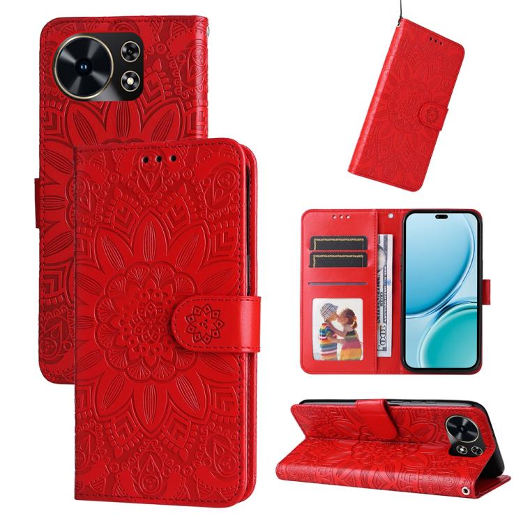 Embossed Sunflower Leather Phone Case, For Huawei Enjoy 90 Pro Max 5G, For Huawei Enjoy 90 / Enjoy 90 Plus 5G, For Huawei Enjoy 80 Plus, For Huawei nova 15 Pro / nova 15 Ultra, For Huawei Mate 70 Air 5G, For Huawei nova 14 Lite, For Huawei Maimang 40 5...