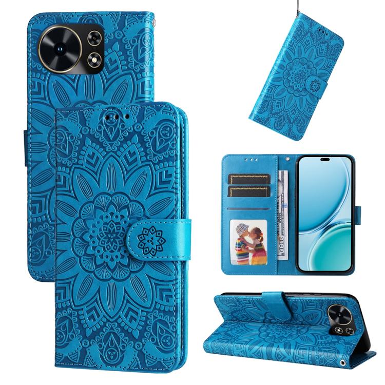 Embossed Sunflower Leather Phone Case, For Huawei Enjoy 90 Pro Max 5G, For Huawei Enjoy 90 / Enjoy 90 Plus 5G, For Huawei Enjoy 80 Plus, For Huawei nova 15 Pro / nova 15 Ultra, For Huawei Mate 70 Air 5G, For Huawei nova 14 Lite, For Huawei Maimang 40 5...