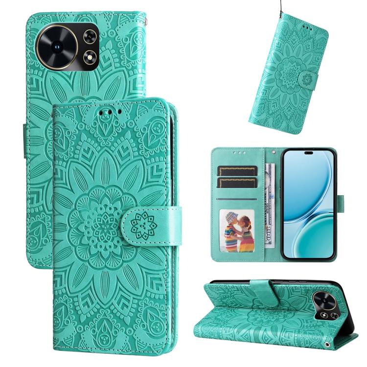 Embossed Sunflower Leather Phone Case, For Huawei Enjoy 90 Pro Max 5G, For Huawei Enjoy 90 / Enjoy 90 Plus 5G, For Huawei Enjoy 80 Plus, For Huawei nova 15 Pro / nova 15 Ultra, For Huawei Mate 70 Air 5G, For Huawei nova 14 Lite, For Huawei Maimang 40 5...