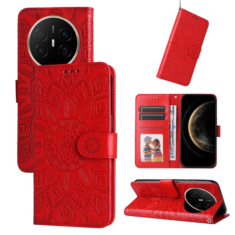 Embossed Sunflower Leather Phone Case, For Huawei Enjoy 90 Pro Max 5G, For Huawei Enjoy 90 / Enjoy 90 Plus 5G, For Huawei Enjoy 80 Plus, For Huawei nova 15 Pro / nova 15 Ultra, For Huawei Mate 70 Air 5G, For Huawei nova 14 Lite, For Huawei Maimang 40 5...
