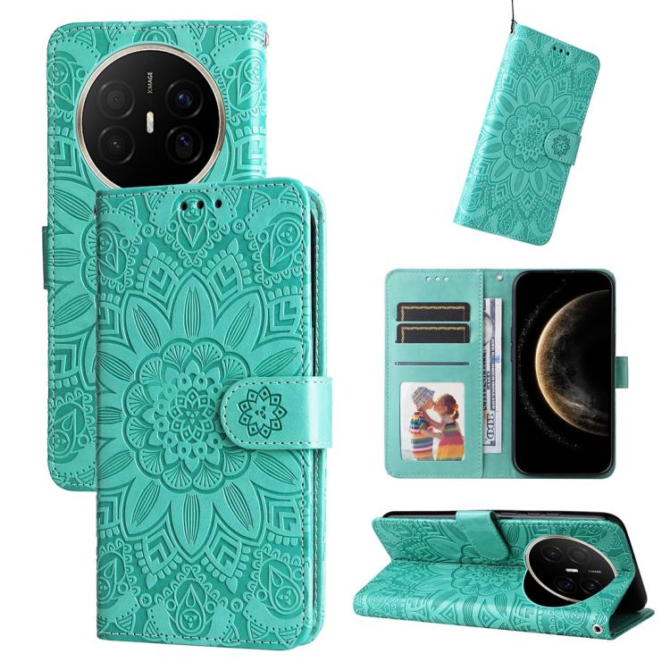 Embossed Sunflower Leather Phone Case, For Huawei Enjoy 90 Pro Max 5G, For Huawei Enjoy 90 / Enjoy 90 Plus 5G, For Huawei Enjoy 80 Plus, For Huawei nova 15 Pro / nova 15 Ultra, For Huawei Mate 70 Air 5G, For Huawei nova 14 Lite, For Huawei Maimang 40 5...