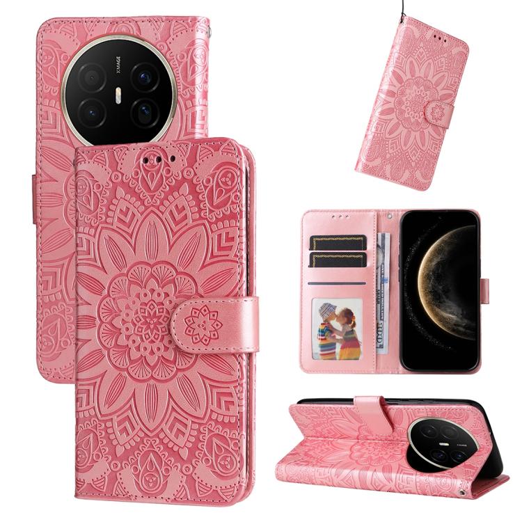 Embossed Sunflower Leather Phone Case, For Huawei Enjoy 90 Pro Max 5G, For Huawei Enjoy 90 / Enjoy 90 Plus 5G, For Huawei Enjoy 80 Plus, For Huawei nova 15 Pro / nova 15 Ultra, For Huawei Mate 70 Air 5G, For Huawei nova 14 Lite, For Huawei Maimang 40 5...