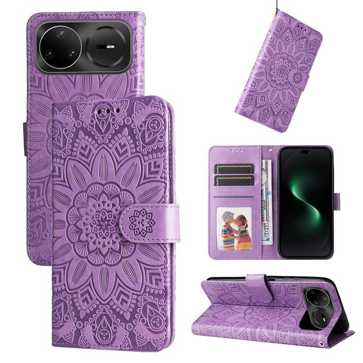 Embossed Sunflower Leather Phone Case, For Huawei Enjoy 90 Pro Max 5G, For Huawei Enjoy 90 / Enjoy 90 Plus 5G, For Huawei Enjoy 80 Plus, For Huawei nova 15 Pro / nova 15 Ultra, For Huawei Mate 70 Air 5G, For Huawei nova 14 Lite, For Huawei Maimang 40 5...