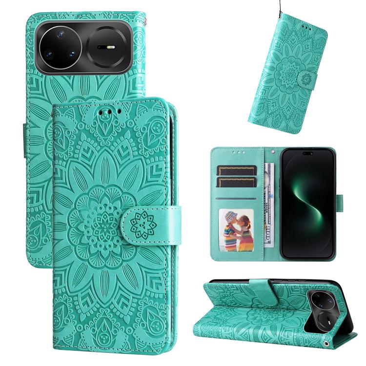 Embossed Sunflower Leather Phone Case, For Huawei Enjoy 90 Pro Max 5G, For Huawei Enjoy 90 / Enjoy 90 Plus 5G, For Huawei Enjoy 80 Plus, For Huawei nova 15 Pro / nova 15 Ultra, For Huawei Mate 70 Air 5G, For Huawei nova 14 Lite, For Huawei Maimang 40 5...