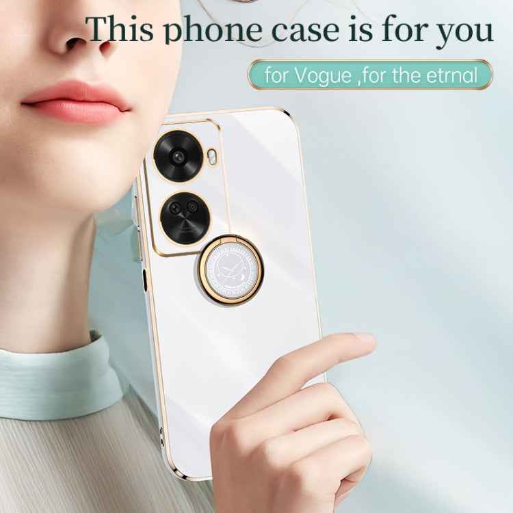 XINLI Straight Edge 6D Electroplate TPU Phone Case with Ring Holder, For Huawei Nova 11 SE, For Huawei nova 12 Pro, For Huawei nova 12, For Huawei Maimang 20, For Huawei Enjoy 60X, For Huawei nova 11 Pro