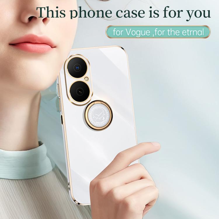 XINLI Straight Edge 6D Electroplate TPU Phone Case with Ring Holder, For Huawei Enjoy 80, For Huawei Mate 70 Pro / 70 Pro+, For Huawei Mate 70, For Huawei Nova 11 SE, For Huawei nova 12 Pro, For Huawei nova 12