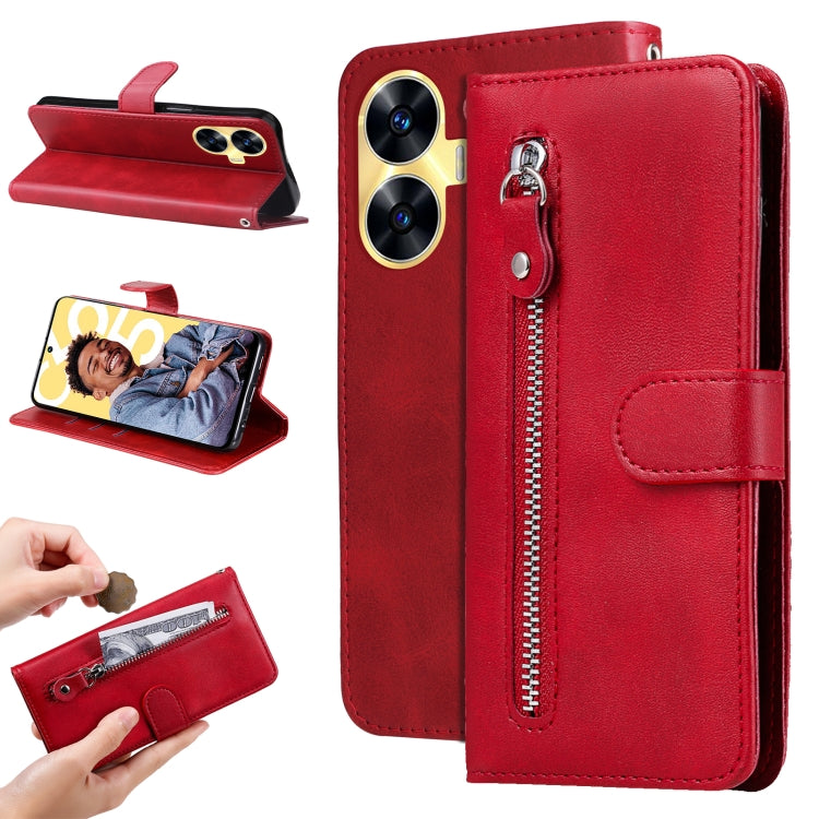 Fashion Calf Texture Zipper Leather Phone Case, For Realme 12 Pro+, For Realme C67 4G Global, For Realme C67 5G / 11 5G Taiwan Version, For Realme 11 4G Global, For Realme C53 / Narzo N53, For Realme 11, For Realme 11 Pro / 11 Pro+, For Realme C65 4G  ...
