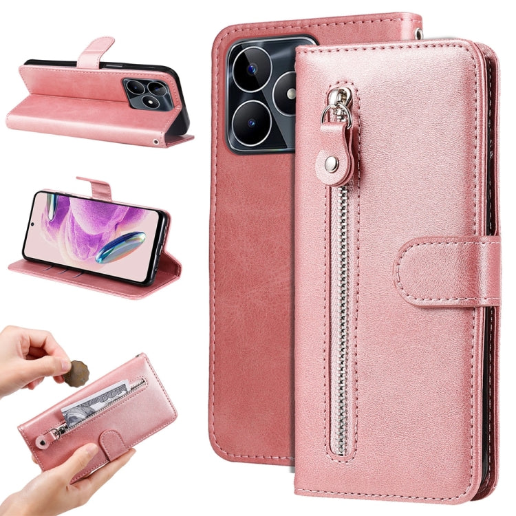 Fashion Calf Texture Zipper Leather Phone Case, For Realme 12 Pro+, For Realme C67 4G Global, For Realme C67 5G / 11 5G Taiwan Version, For Realme 11 4G Global, For Realme C53 / Narzo N53, For Realme 11, For Realme 11 Pro / 11 Pro+, For Realme C65 4G  ...