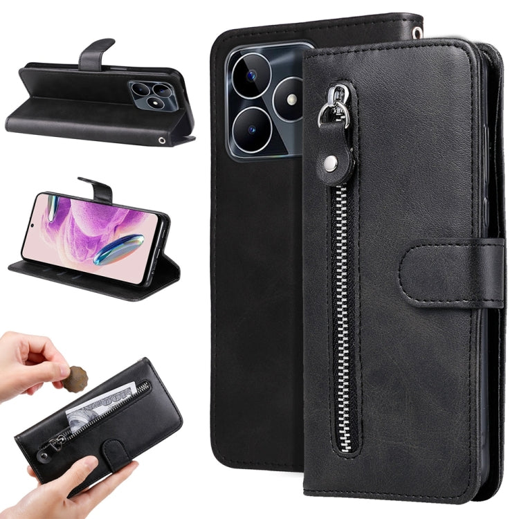 Fashion Calf Texture Zipper Leather Phone Case, For Realme 12 Pro+, For Realme C67 4G Global, For Realme C67 5G / 11 5G Taiwan Version, For Realme 11 4G Global, For Realme C53 / Narzo N53, For Realme 11, For Realme 11 Pro / 11 Pro+, For Realme C65 4G  ...