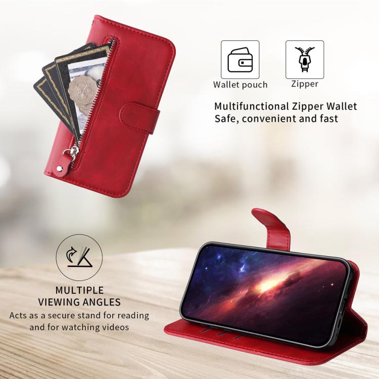 Fashion Calf Texture Zipper Leather Phone Case, For Realme 16 Pro+ 5G, For Realme 16 Pro 5G, For Realme 15x 5G India / Realme C85 5G, For Realme C85 Pro 4G, For Realme 15T 5G, For Realme Narzo 80 Lite 4G / C71 India, For Realme 15 5G / Realme 15 Pro 5G...