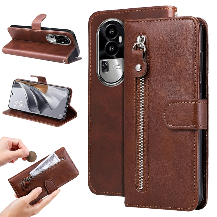 Fashion Calf Texture Zipper Leather Phone Case