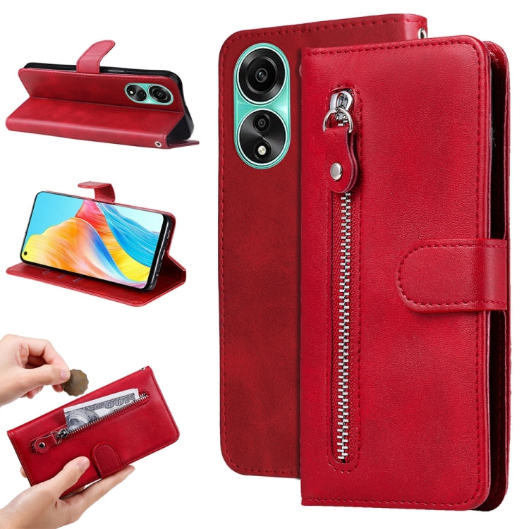 Fashion Calf Texture Zipper Leather Phone Case, For OPPO A58 4G, For OPPO Reno10 5G / Reno10 Pro 5G Global, For OPPO A78 4G, For OPPO Find X8 Pro, For OPPO A79 5G