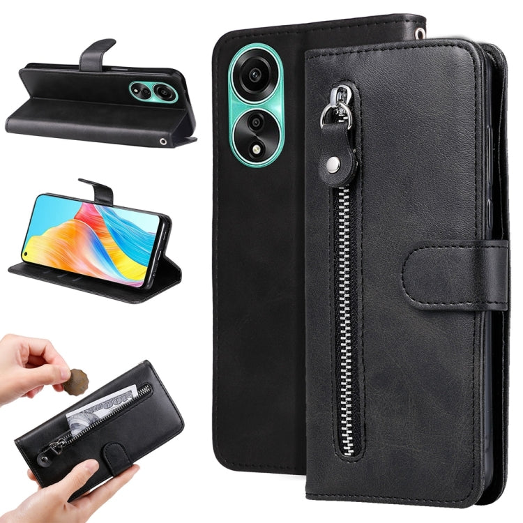 Fashion Calf Texture Zipper Leather Phone Case