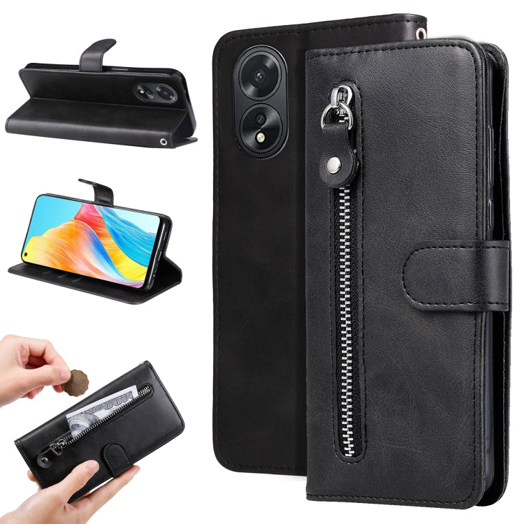 Fashion Calf Texture Zipper Leather Phone Case