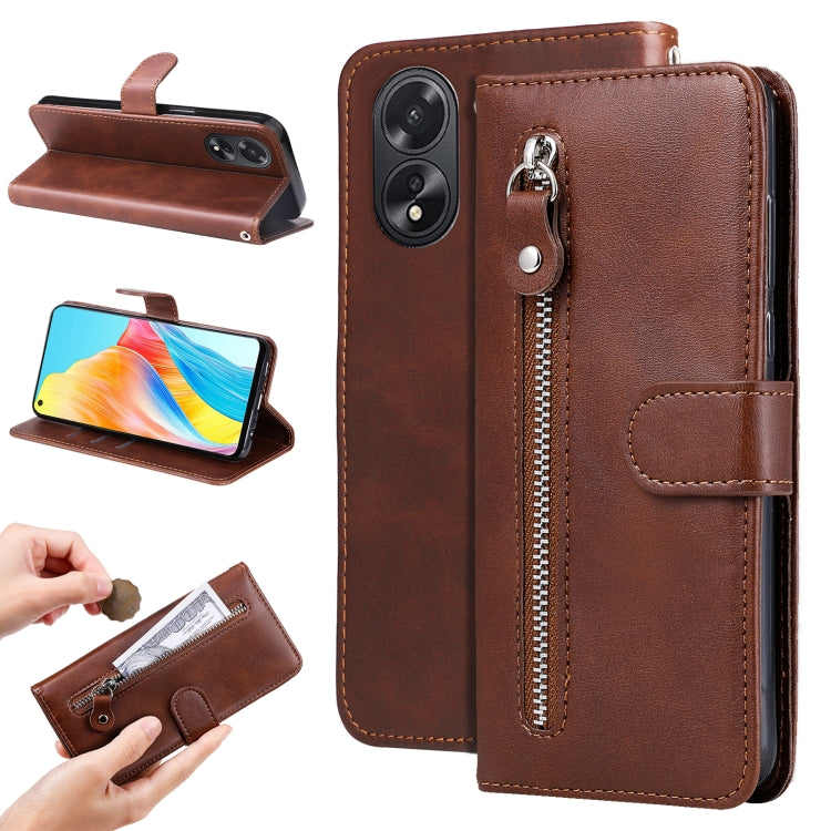 Fashion Calf Texture Zipper Leather Phone Case