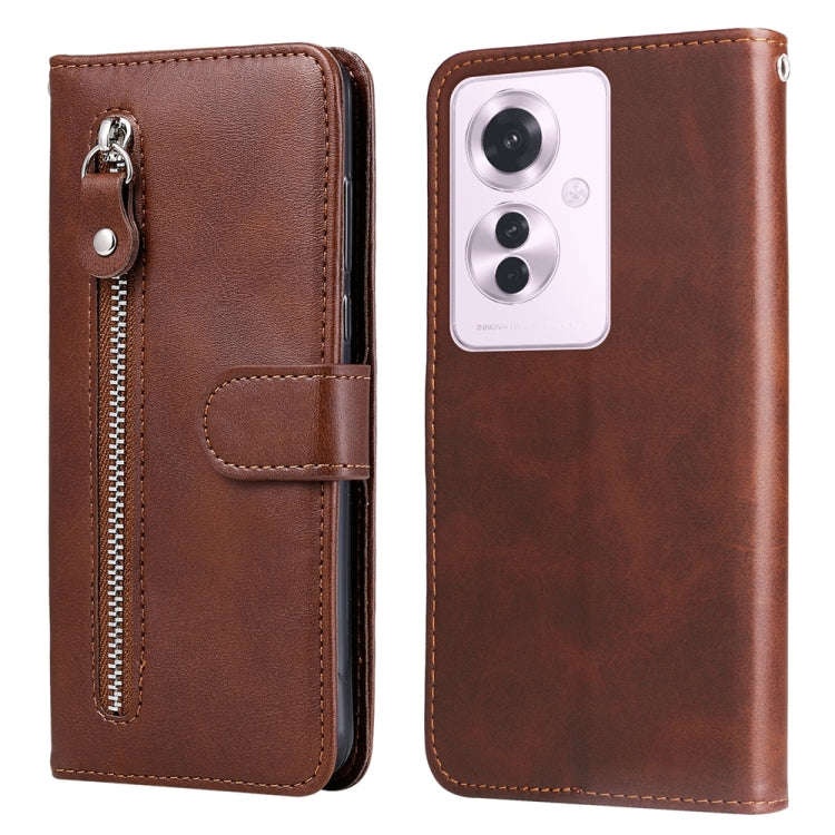Fashion Calf Texture Zipper Leather Phone Case, For OPPO Reno12 5G Global, For OPPO K12x, For OPPO A60 4G Global, For OPPO K12, For OPPO A3 Pro 5G, For OPPO Reno11 F Global / F25 Pro Global, For OPPO Reno11 5G Global, For OPPO A59 5G / A2m             ...