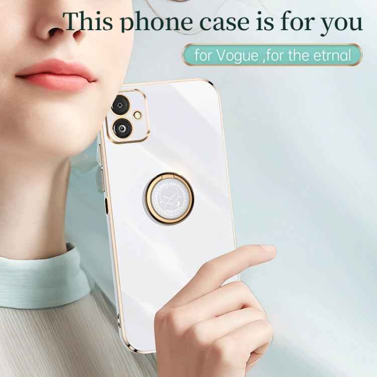 XINLI Straight Edge 6D Electroplate TPU Phone Case with Ring Holder, For Samsung Galaxy F14 5G, For Samsung Galaxy M14 5G, For Samsung Galaxy A04e 4G