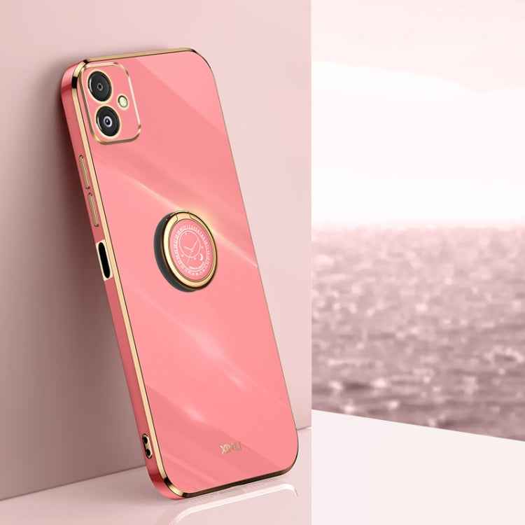 XINLI Straight Edge 6D Electroplate TPU Phone Case with Ring Holder, For Samsung Galaxy F14 5G, For Samsung Galaxy M14 5G, For Samsung Galaxy A04e 4G