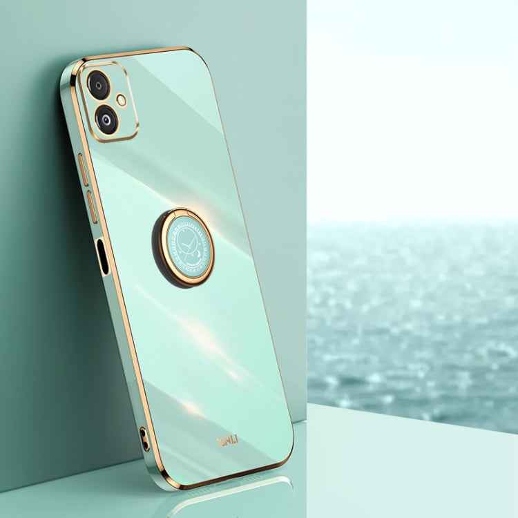 XINLI Straight Edge 6D Electroplate TPU Phone Case with Ring Holder, For Samsung Galaxy F14 5G, For Samsung Galaxy M14 5G, For Samsung Galaxy A04e 4G