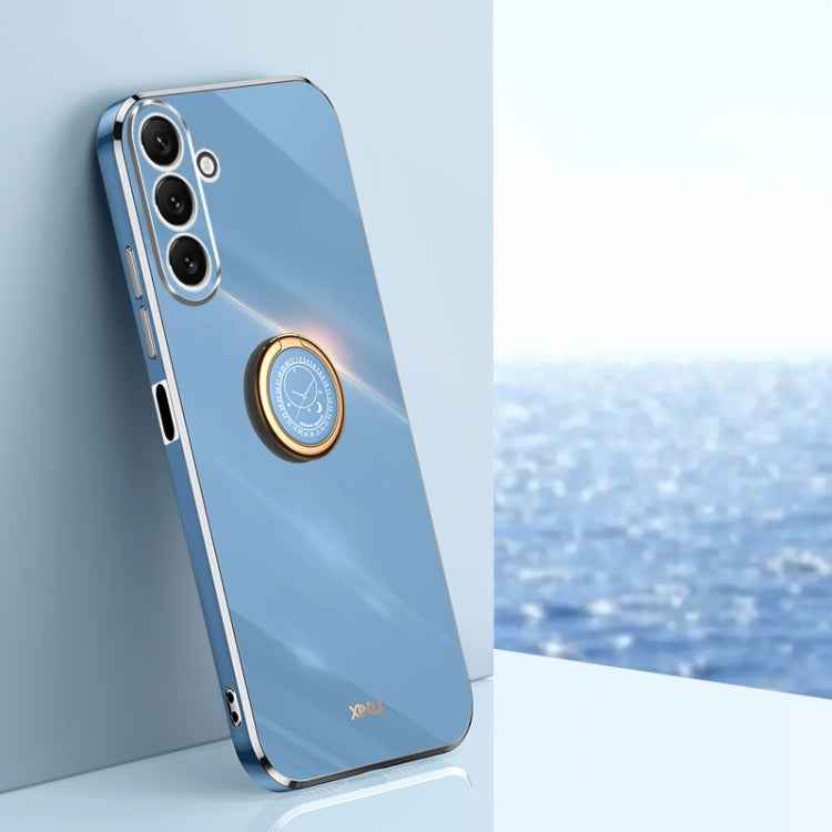 XINLI Straight Edge 6D Electroplate TPU Phone Case with Ring Holder, For Samsung Galaxy A05, For Samsung Galaxy A05s, For Samsung Galaxy M34 5G, For Samsung Galaxy A25 5G, For Samsung Galaxy S23 FE 5G, For Samsung Galaxy M54 5G