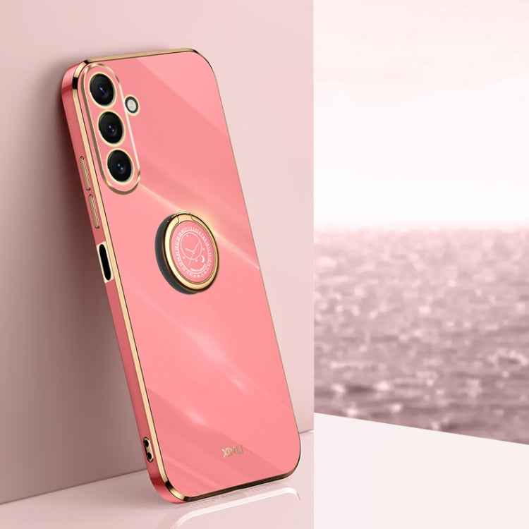 XINLI Straight Edge 6D Electroplate TPU Phone Case with Ring Holder, For Samsung Galaxy A05, For Samsung Galaxy A05s, For Samsung Galaxy M34 5G, For Samsung Galaxy A25 5G, For Samsung Galaxy S23 FE 5G, For Samsung Galaxy M54 5G