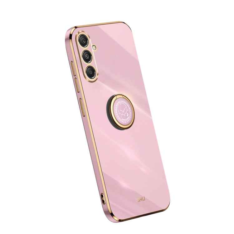 XINLI Straight Edge 6D Electroplate TPU Phone Case with Ring Holder, For Samsung Galaxy A05, For Samsung Galaxy A05s, For Samsung Galaxy M34 5G, For Samsung Galaxy A25 5G, For Samsung Galaxy S23 FE 5G, For Samsung Galaxy M54 5G