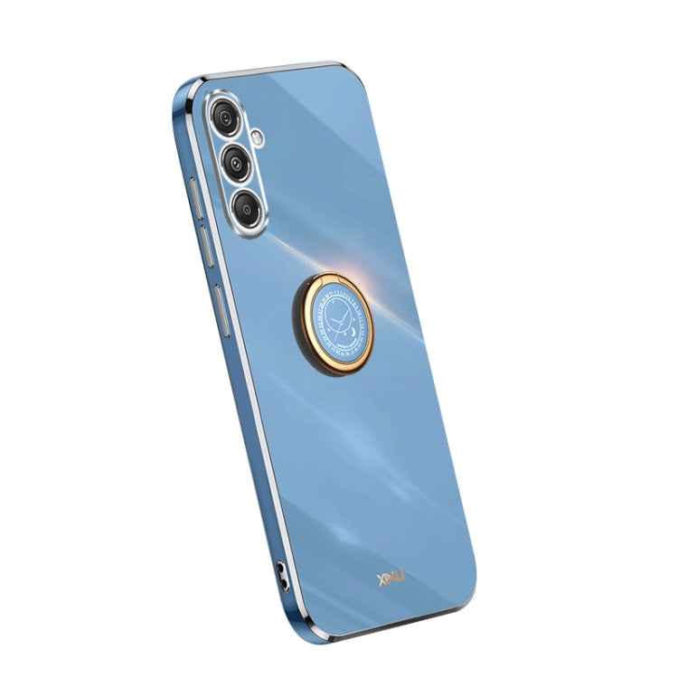 XINLI Straight Edge 6D Electroplate TPU Phone Case with Ring Holder, For Samsung Galaxy A05, For Samsung Galaxy A05s, For Samsung Galaxy M34 5G, For Samsung Galaxy A25 5G, For Samsung Galaxy S23 FE 5G, For Samsung Galaxy M54 5G