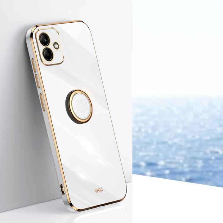 XINLI Straight Edge 6D Electroplate TPU Phone Case with Ring Holder, For Samsung Galaxy A05, For Samsung Galaxy A05s, For Samsung Galaxy M34 5G, For Samsung Galaxy A25 5G, For Samsung Galaxy S23 FE 5G, For Samsung Galaxy M54 5G