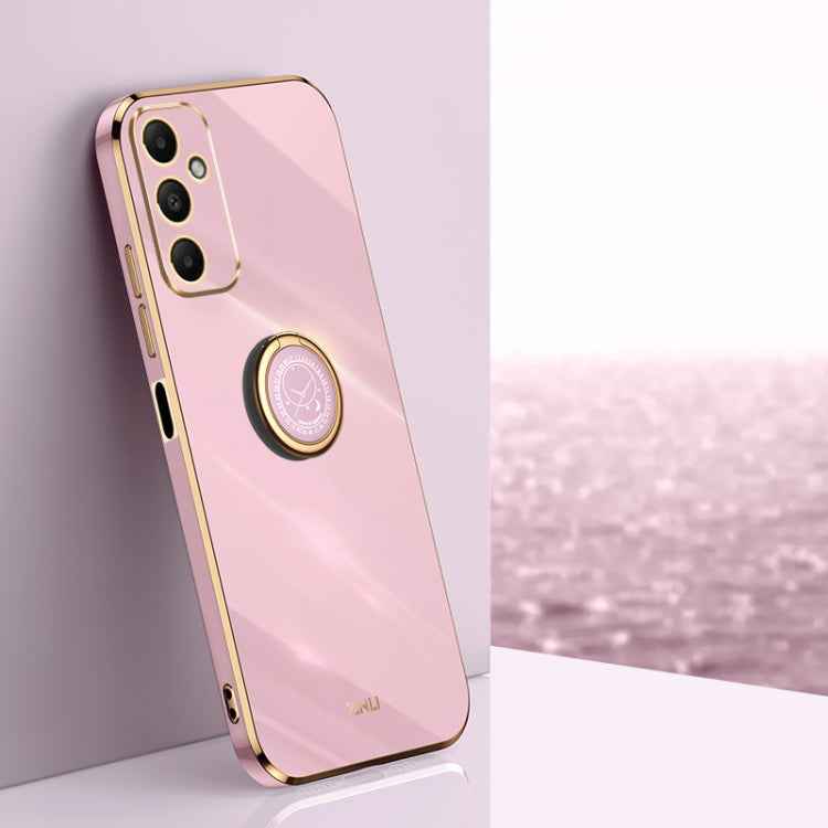 XINLI Straight Edge 6D Electroplate TPU Phone Case with Ring Holder, For Samsung Galaxy A05, For Samsung Galaxy A05s, For Samsung Galaxy M34 5G, For Samsung Galaxy A25 5G, For Samsung Galaxy S23 FE 5G, For Samsung Galaxy M54 5G