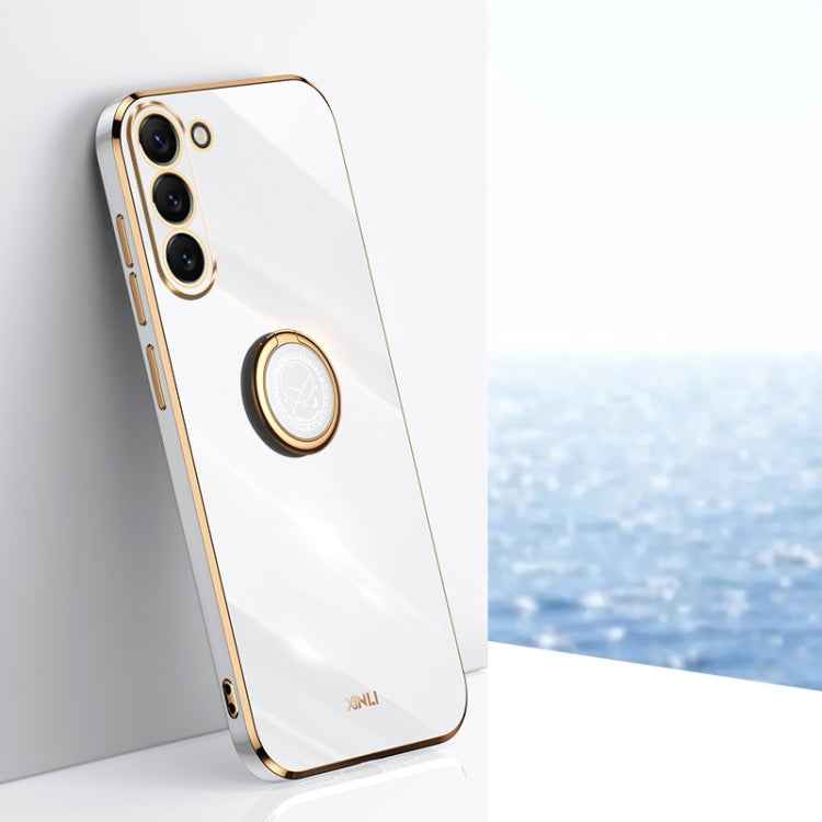 XINLI Straight Edge 6D Electroplate TPU Phone Case with Ring Holder, For Samsung Galaxy A15, For Samsung Galaxy A55, For Samsung Galaxy A35 5G, For Samsung Galaxy S24 Ultra 5G, For Samsung Galaxy S24+ 5G, For Samsung Galaxy S24 5G