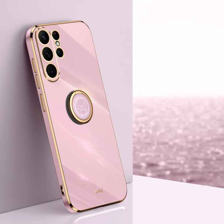 XINLI Straight Edge 6D Electroplate TPU Phone Case with Ring Holder, For Samsung Galaxy A15, For Samsung Galaxy A55, For Samsung Galaxy A35 5G, For Samsung Galaxy S24 Ultra 5G, For Samsung Galaxy S24+ 5G, For Samsung Galaxy S24 5G