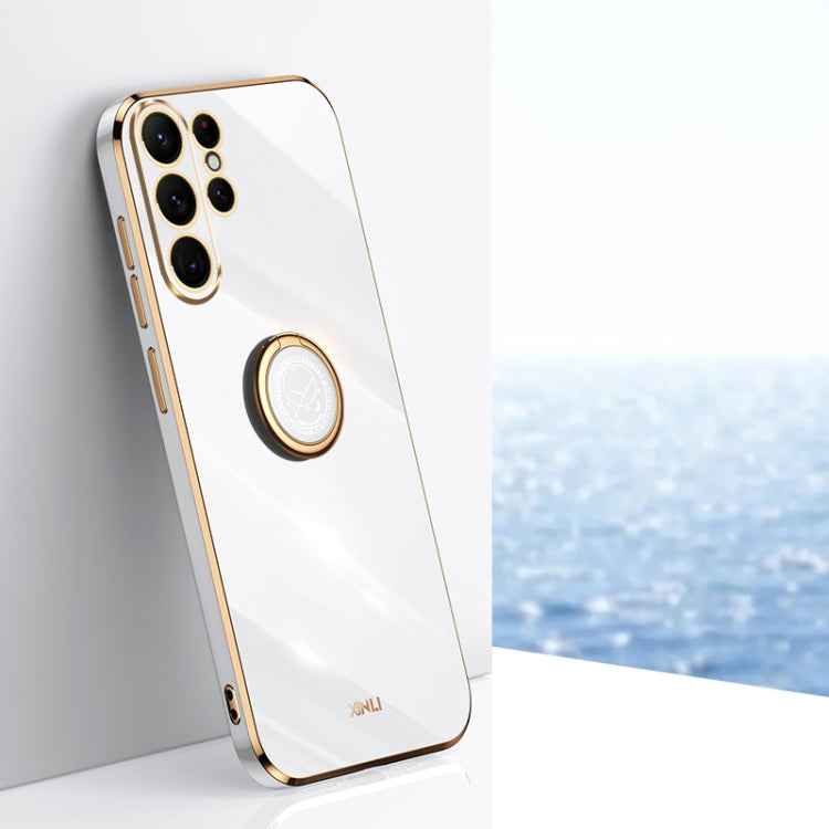 XINLI Straight Edge 6D Electroplate TPU Phone Case with Ring Holder, For Samsung Galaxy A15, For Samsung Galaxy A55, For Samsung Galaxy A35 5G, For Samsung Galaxy S24 Ultra 5G, For Samsung Galaxy S24+ 5G, For Samsung Galaxy S24 5G
