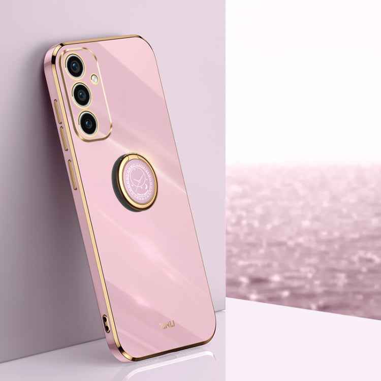 XINLI Straight Edge 6D Electroplate TPU Phone Case with Ring Holder, For Samsung Galaxy A15, For Samsung Galaxy A55, For Samsung Galaxy A35 5G, For Samsung Galaxy S24 Ultra 5G, For Samsung Galaxy S24+ 5G, For Samsung Galaxy S24 5G