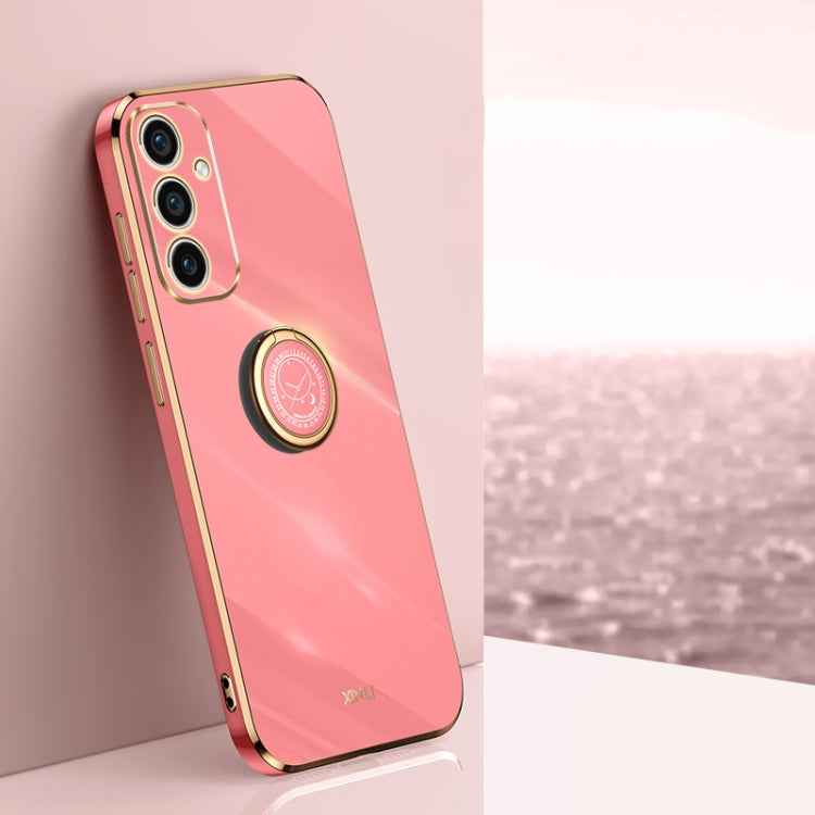 XINLI Straight Edge 6D Electroplate TPU Phone Case with Ring Holder, For Samsung Galaxy A15, For Samsung Galaxy A55, For Samsung Galaxy A35 5G, For Samsung Galaxy S24 Ultra 5G, For Samsung Galaxy S24+ 5G, For Samsung Galaxy S24 5G