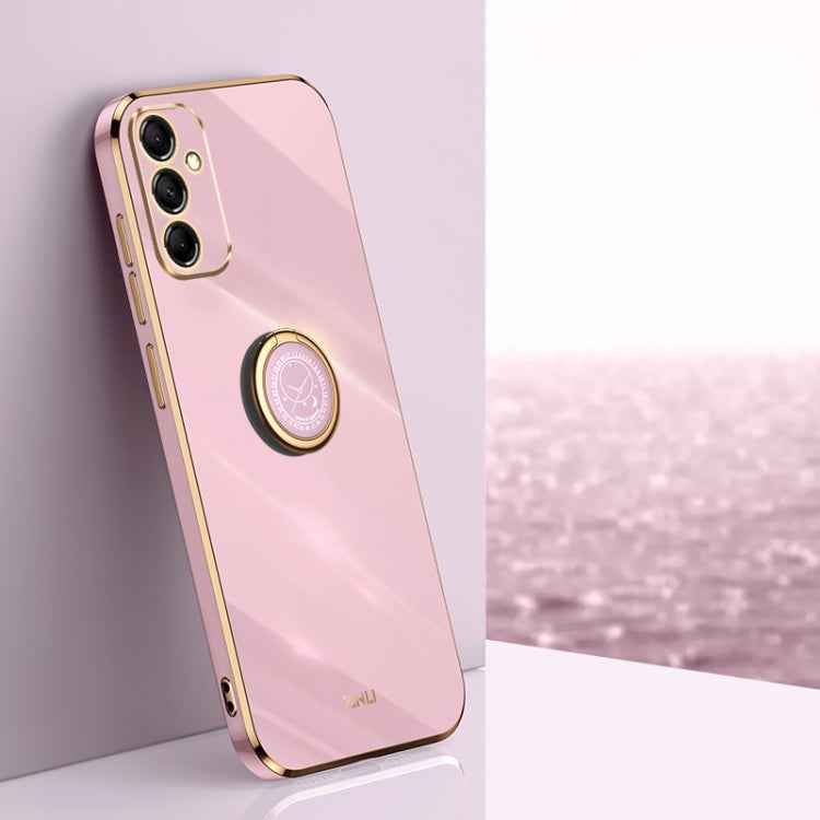 XINLI Straight Edge 6D Electroplate TPU Phone Case with Ring Holder, For Samsung Galaxy A15, For Samsung Galaxy A55, For Samsung Galaxy A35 5G, For Samsung Galaxy S24 Ultra 5G, For Samsung Galaxy S24+ 5G, For Samsung Galaxy S24 5G
