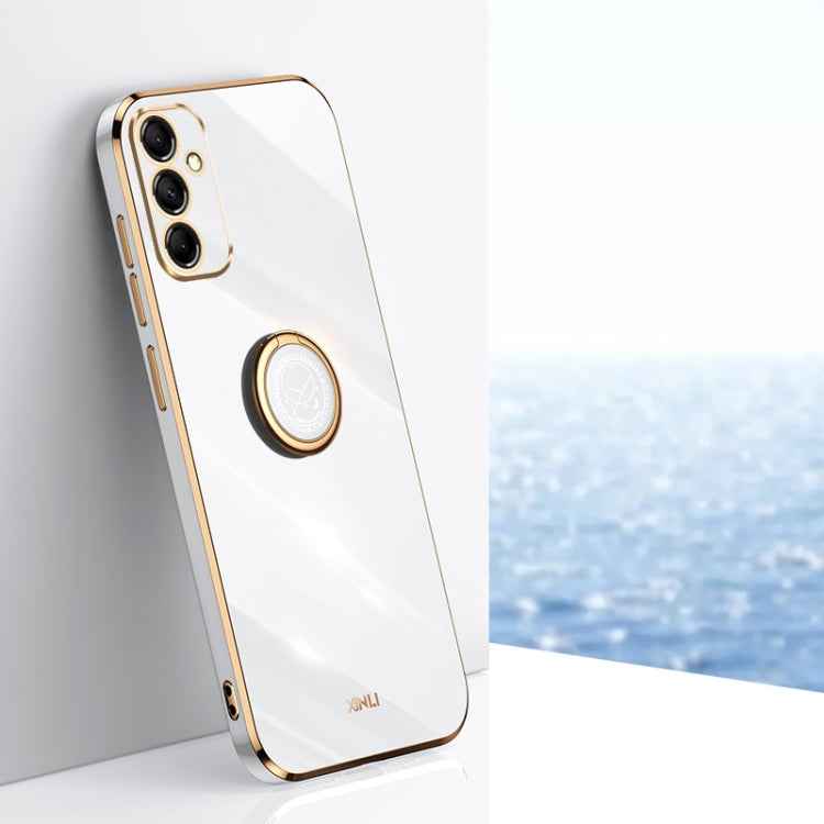 XINLI Straight Edge 6D Electroplate TPU Phone Case with Ring Holder, For Samsung Galaxy A15, For Samsung Galaxy A55, For Samsung Galaxy A35 5G, For Samsung Galaxy S24 Ultra 5G, For Samsung Galaxy S24+ 5G, For Samsung Galaxy S24 5G