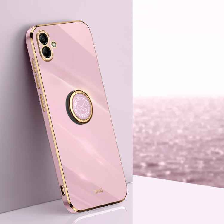 XINLI Straight Edge 6D Electroplate TPU Phone Case with Ring Holder, For Samsung Galaxy F14 5G, For Samsung Galaxy M14 5G, For Samsung Galaxy A04e 4G