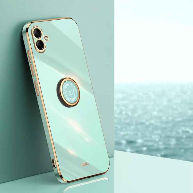 XINLI Straight Edge 6D Electroplate TPU Phone Case with Ring Holder, For Samsung Galaxy F14 5G, For Samsung Galaxy M14 5G, For Samsung Galaxy A04e 4G