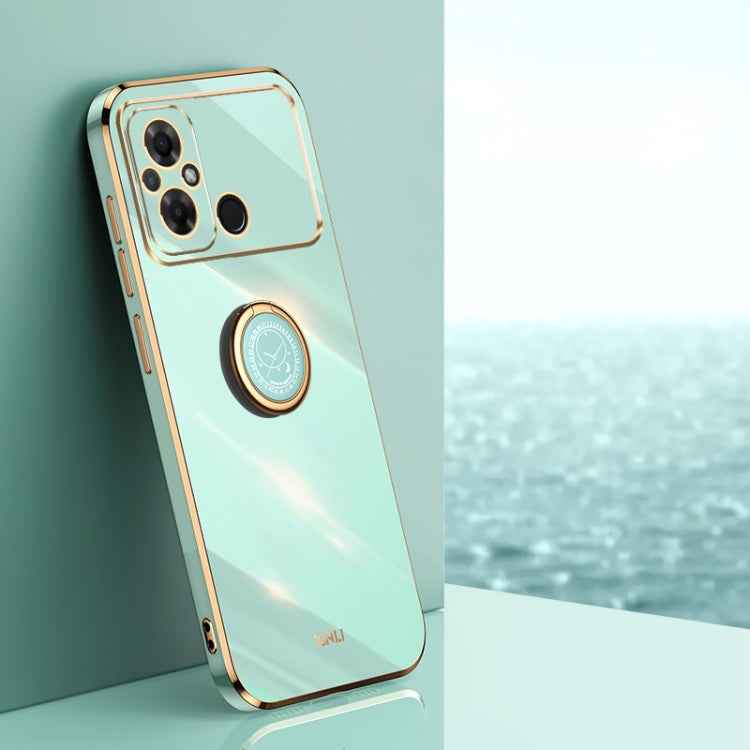 XINLI Straight Edge 6D Electroplate TPU Phone Case with Ring Holder, For Xiaomi Civi 3 5G, For Xiaomi Poco C55 4G, For Xiaomi Redmi Note 12 5G Global