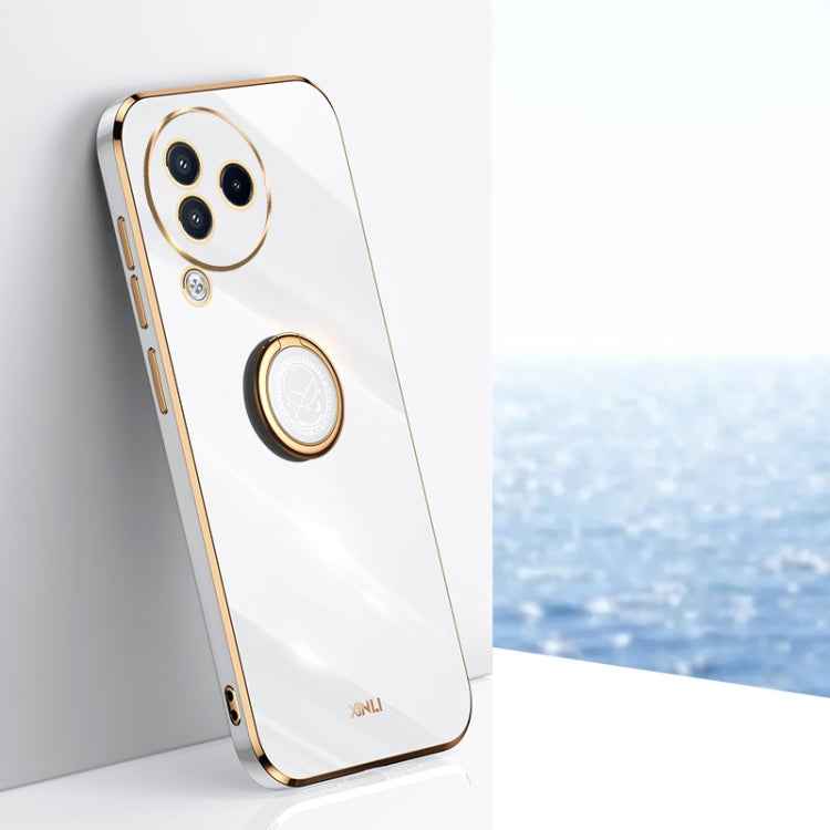 XINLI Straight Edge 6D Electroplate TPU Phone Case with Ring Holder, For Xiaomi Civi 3 5G, For Xiaomi Poco C55 4G, For Xiaomi Redmi Note 12 5G Global