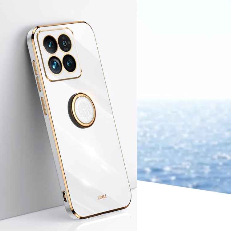 XINLI Straight Edge 6D Electroplate TPU Phone Case with Ring Holder, For Xiaomi 14, For Xiaomi Redmi Note 13 5G, For Xiaomi Redmi 13C 4G, For Xiaomi Redmi Note 13 Pro+, For Xiaomi Redmi Note 13 Pro, For Xiaomi Redmi K60 Ultra / Mi 13T