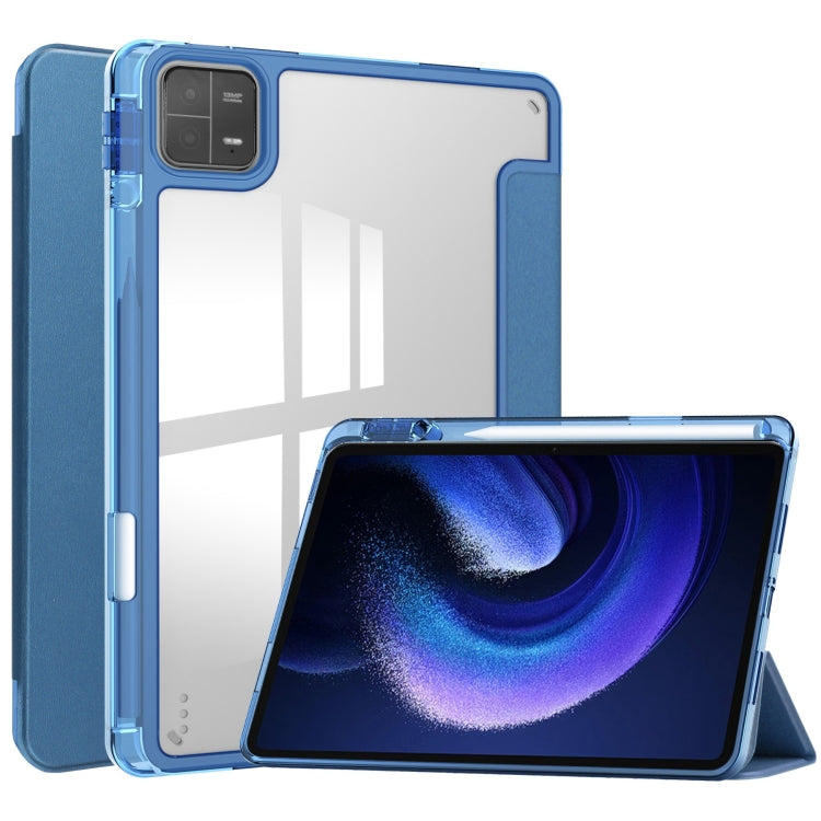 3-fold Clear TPU Smart Leather Tablet Case