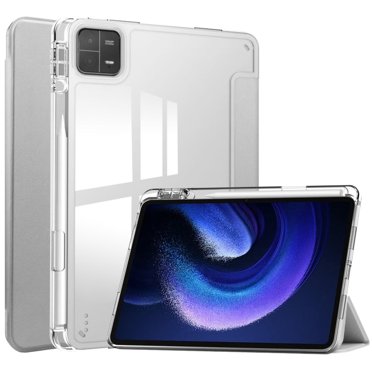 3-fold Clear TPU Smart Leather Tablet Case