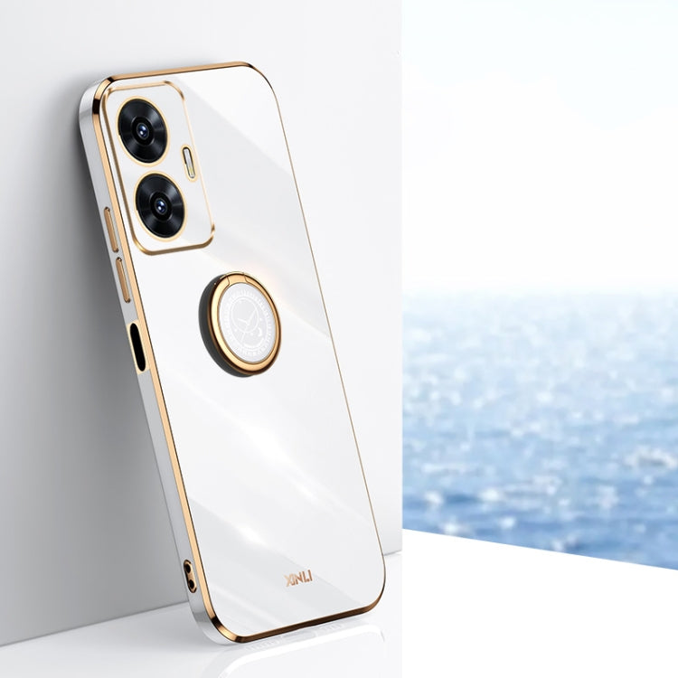 XINLI Straight Edge 6D Electroplate TPU Phone Case with Ring Holder, For Realme 11 5G, For Realme C53 2023, For Realme 11 Pro+ 5G, For Realme GT Neo5 SE, For Realme C55