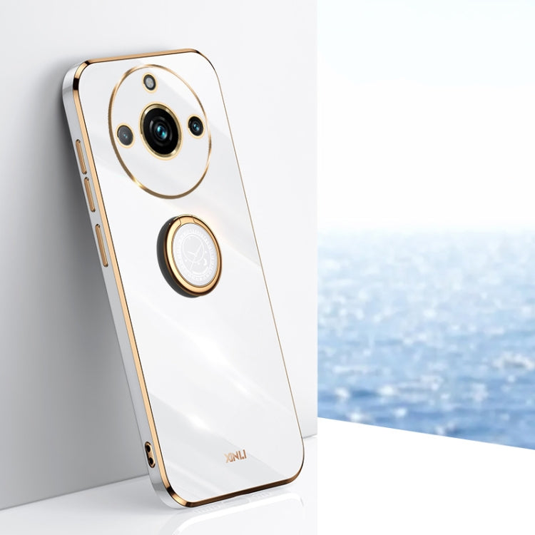 XINLI Straight Edge 6D Electroplate TPU Phone Case with Ring Holder, For Realme 11 5G, For Realme C53 2023, For Realme 11 Pro+ 5G, For Realme GT Neo5 SE, For Realme C55
