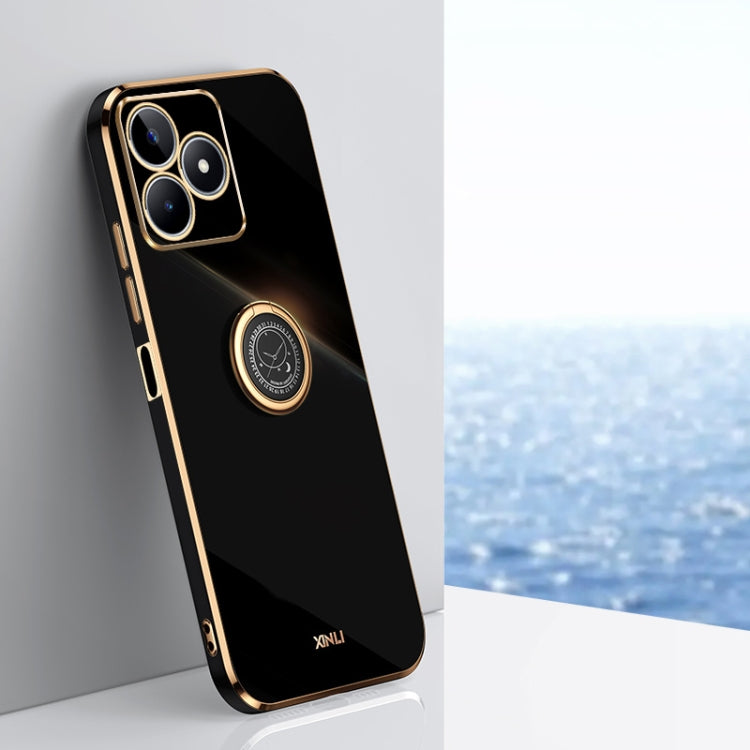 XINLI Straight Edge 6D Electroplate TPU Phone Case with Ring Holder, For Realme 11 5G, For Realme C53 2023, For Realme 11 Pro+ 5G, For Realme GT Neo5 SE, For Realme C55