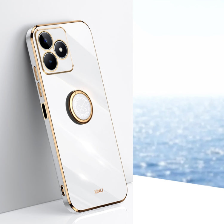 XINLI Straight Edge 6D Electroplate TPU Phone Case with Ring Holder, For Realme 11 5G, For Realme C53 2023, For Realme 11 Pro+ 5G, For Realme GT Neo5 SE, For Realme C55