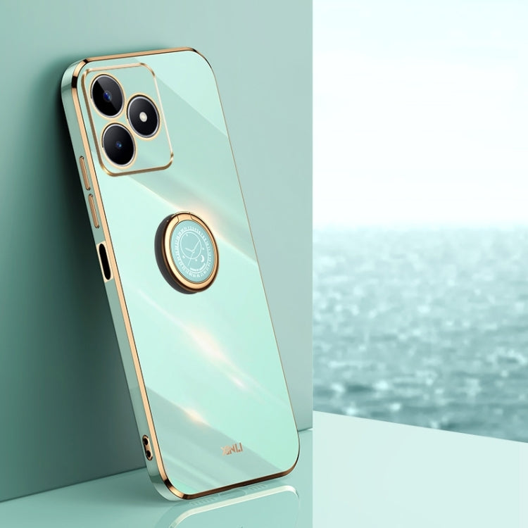 XINLI Straight Edge 6D Electroplate TPU Phone Case with Ring Holder, For Realme 11 5G, For Realme C53 2023, For Realme 11 Pro+ 5G, For Realme GT Neo5 SE, For Realme C55