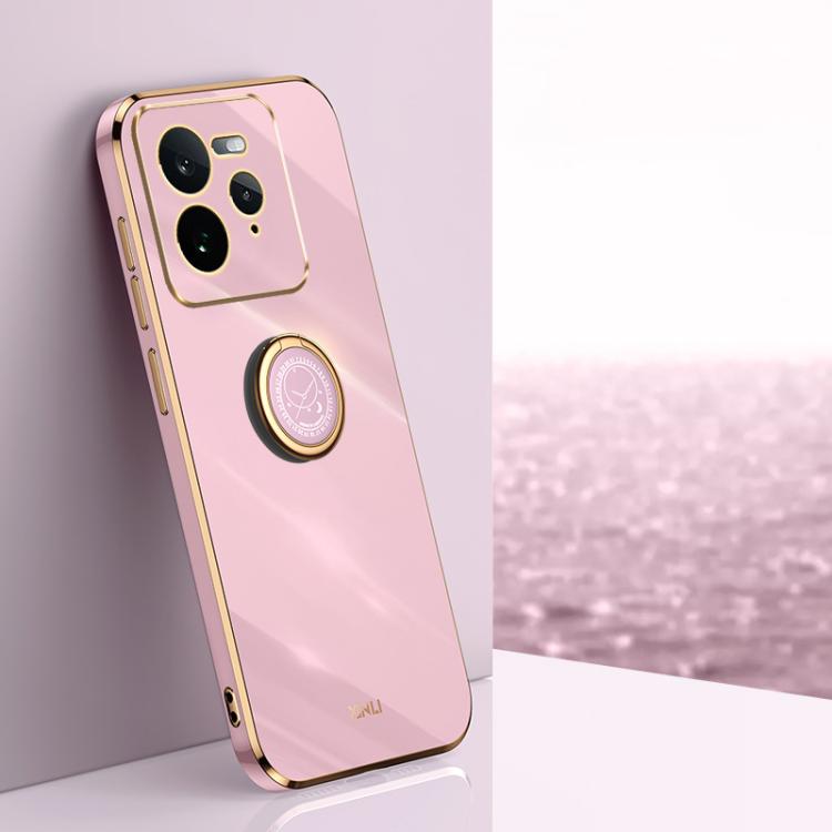 XINLI Straight Edge 6D Electroplate TPU Phone Case with Ring Holder, For Realme Neo7 SE, For Realme14 Pro+, For Realme C75, For Realme GT 7 Pro 5G, For Realme Note 60 4G, For Realme 13 Pro Global